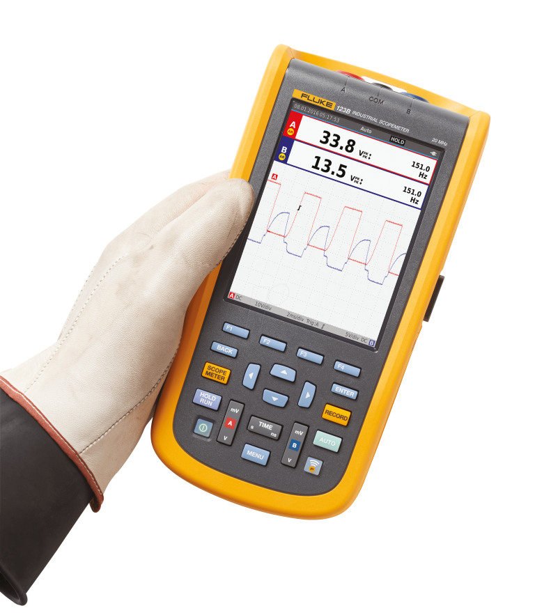 Fluke 123B Industrial ScopeMeter® Hand-Held Oscilloscope, 20 MHz ...