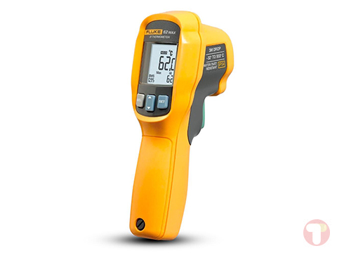 Fluke 62 Max Industrial Infrared Thermometer, -22 to +932 Degree F Range,  Single Laser Targeting, 10:1 Distance To Spot Ratio, IP54 Rating, Includes  3